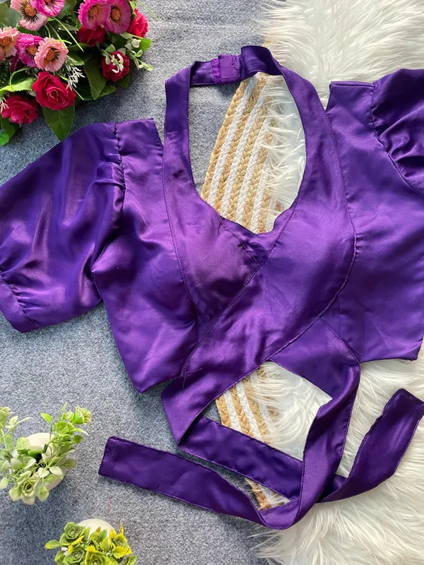 Designer_Wrap-Style_Blouse_with_Puff_Sleeves