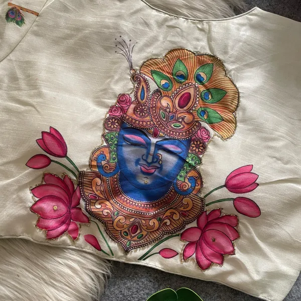Divine_Krishna_Print_Blouse_with_Handwork