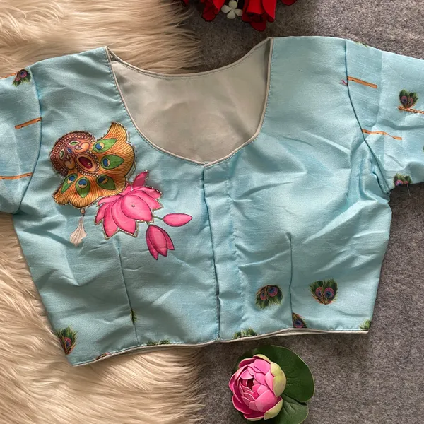 Divine_Krishna_Print_Blouse_with_Handwork