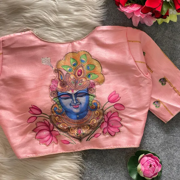 Divine_Krishna_Print_Blouse_with_Handwork