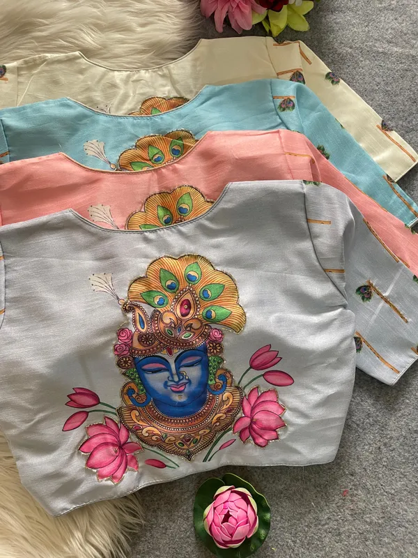 Divine_Krishna_Print_Blouse_with_Handwork