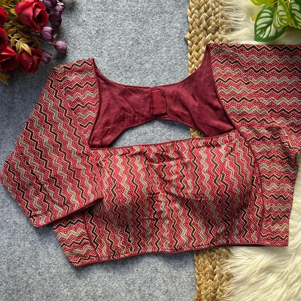Elegant_Ajrakh_Print_Cutout_Back_Blouse