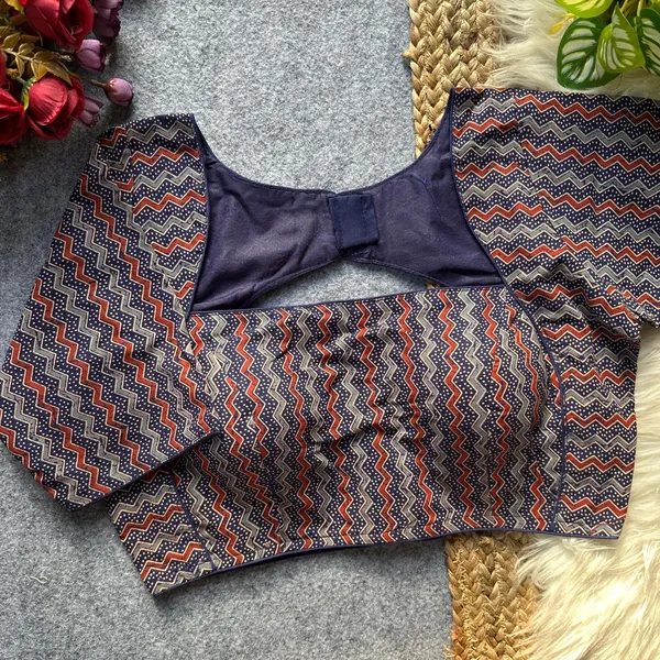 Elegant_Ajrakh_Print_Cutout_Back_Blouse