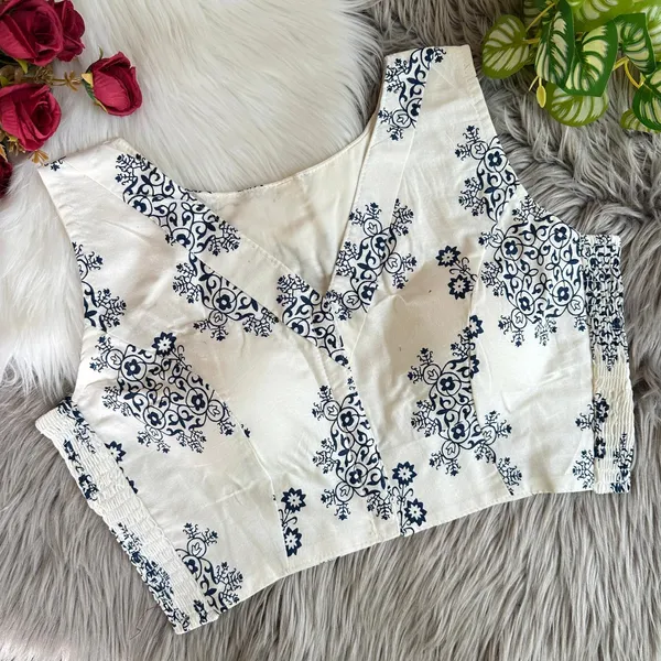 Elegant_Maroon_Floral_Printed_V-Neck_Stretchable_flexifit_Blouse
