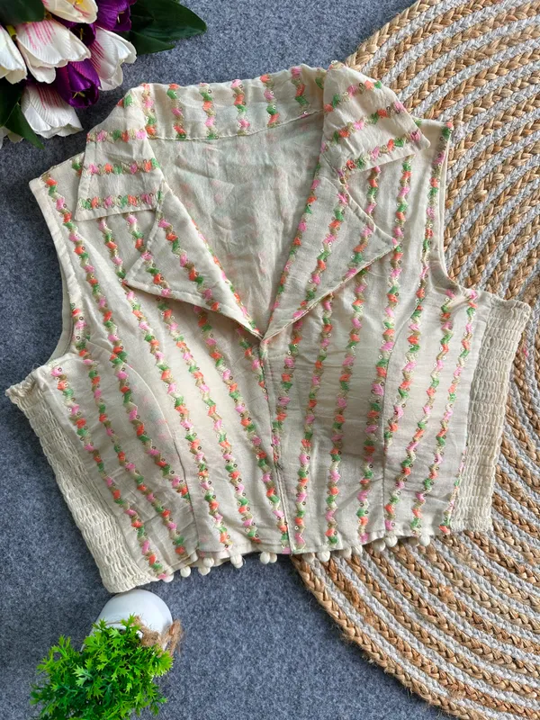 Elegant_Multicolor_Embroidery_FlexiFit_Blouse