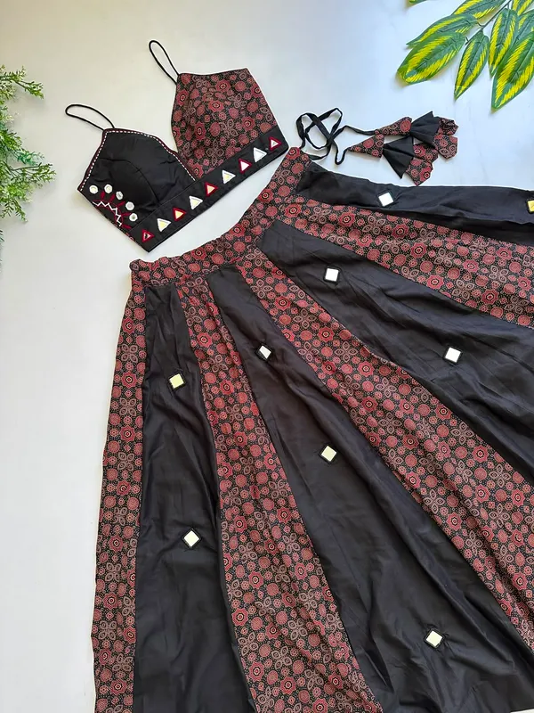 Ethnic_Ajrakh_Lehenga_Choli_with_Mirror_Detailing_For_Navratri