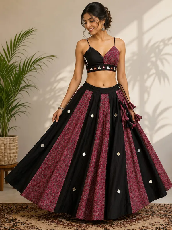 Ethnic_Ajrakh_Lehenga_Choli_with_Mirror_Detailing_For_Navratri