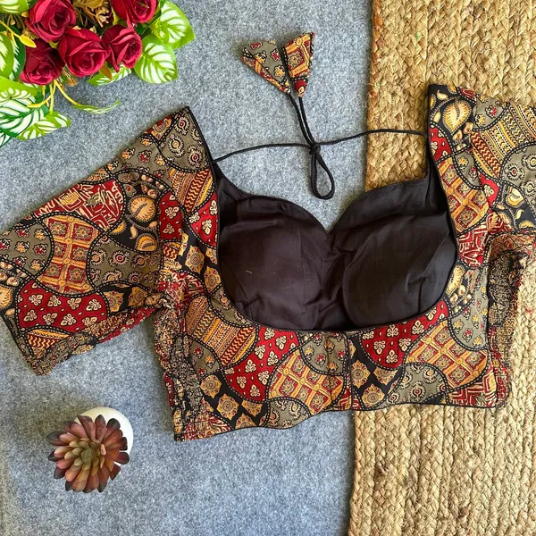 FlexiFit_Stretchable_Ajrakh_Printed_Readymade_Blouse