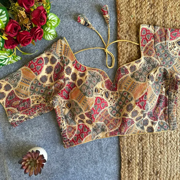 FlexiFit_Stretchable_Ajrakh_Printed_Readymade_Blouse