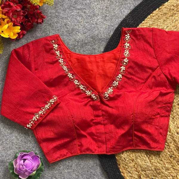 Graceful_Silk_Designer_Blouse_with_Sleeve_&_Neck_Embellishments