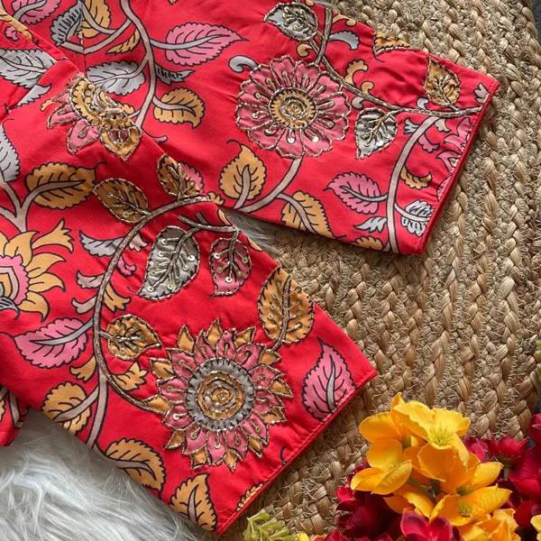 Intricately_Crafted_Peacock_and_Floral_Handwork_Blouse_with_Mirror_&_Zardozi_Detailing