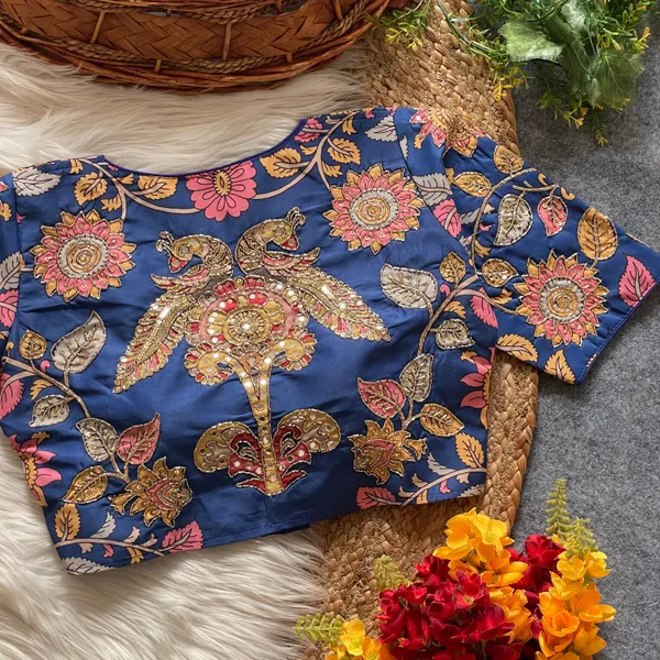 Intricately_Crafted_Peacock_and_Floral_Handwork_Blouse_with_Mirror_&_Zardozi_Detailing