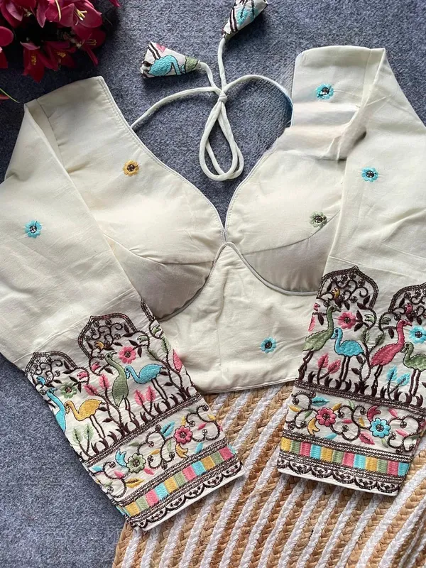Ivory_Bloom_Designer_Blouse