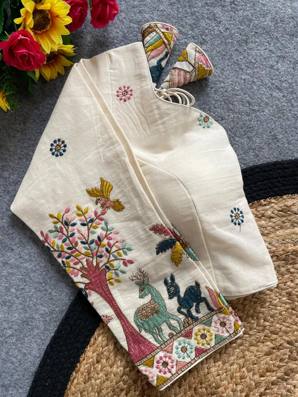 OFF_WHITE_PRESENTING_PURE_KHADI_COTTON_BLOUSE