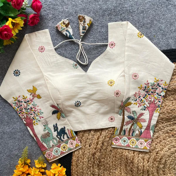 OFF_WHITE_PRESENTING_PURE_KHADI_COTTON_BLOUSE