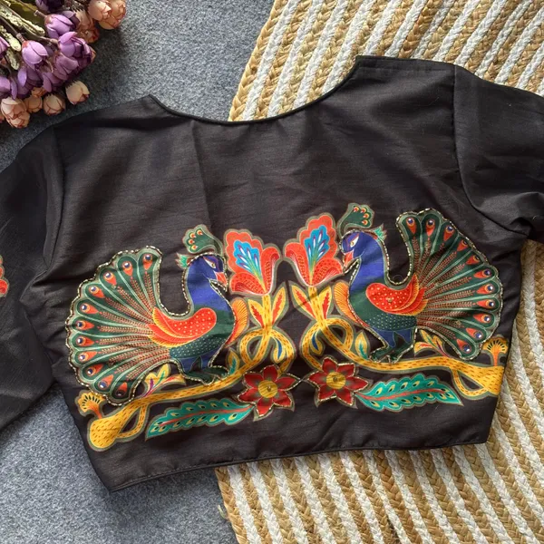 This_is_a_pure_silk_blouse_with_a_peacock_and_floral_print_and_intricate_antique_handcrafted_work