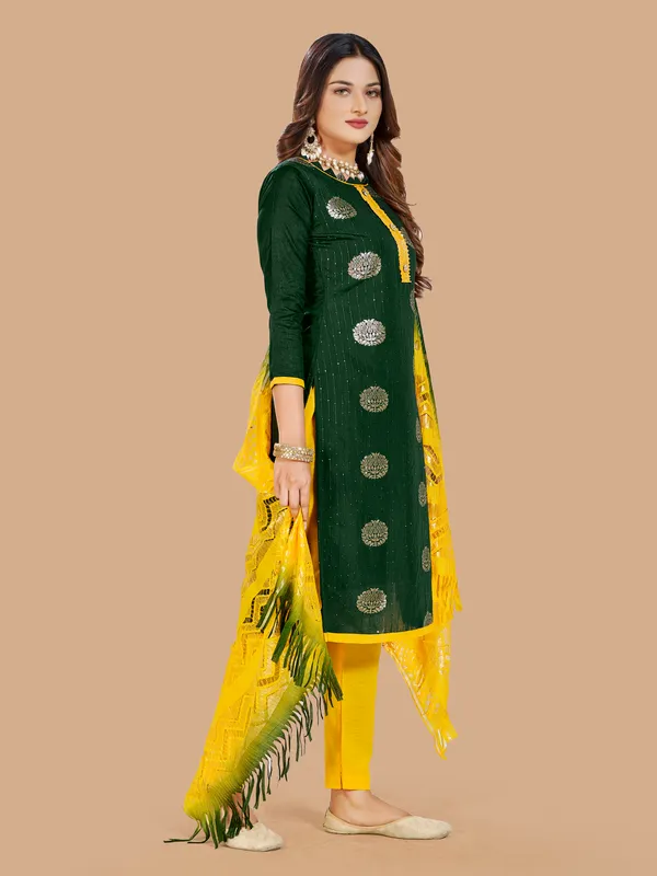 Vibrant_Green_and_Yellow_Designer_Suit_with_Zari_Booti_Work