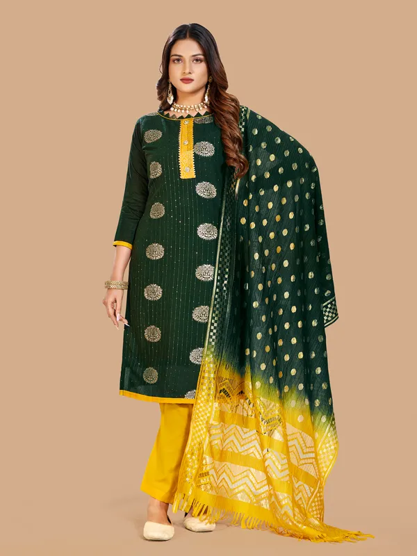 Vibrant_Green_and_Yellow_Designer_Suit_with_Zari_Booti_Work