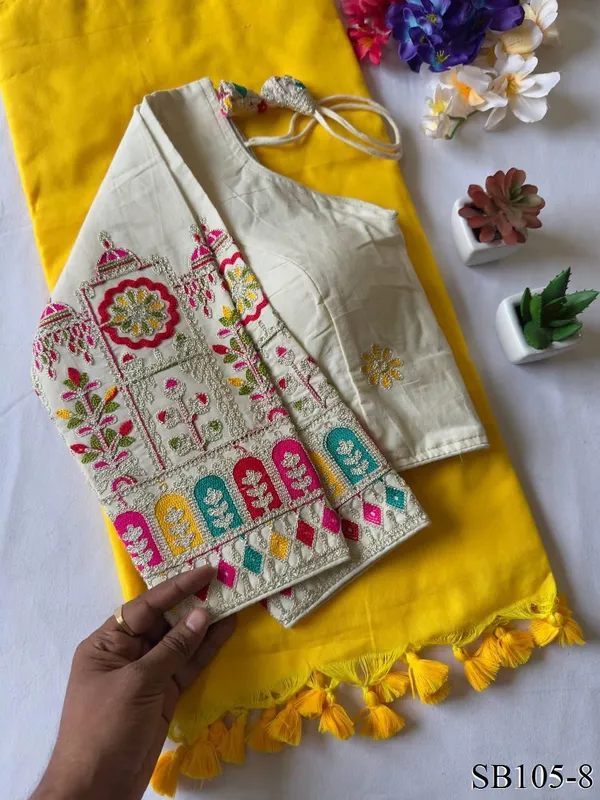 handloom_Khadi_cotton_saree_with_chainstitch_blouse
