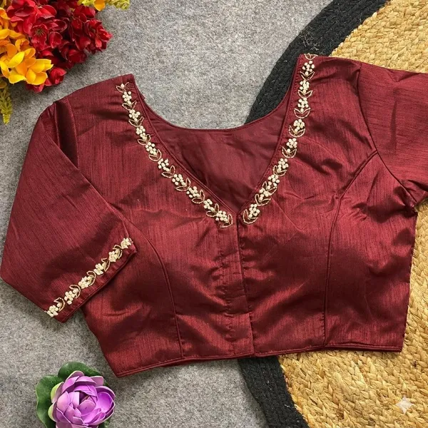 Graceful_Silk_Designer_Blouse_with_Sleeve_&_Neck_Embellishments