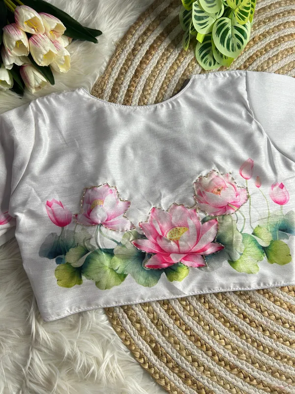 print_and_handwork_of_pink_lotus_flowers_and_green_leaves_across_the_back_and_sleeves