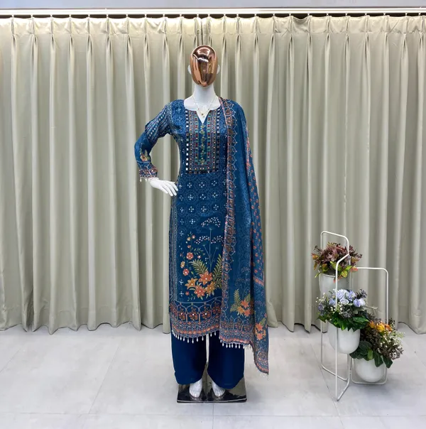 Sky_Blue_Chinon_Kurta_Set_For_Women