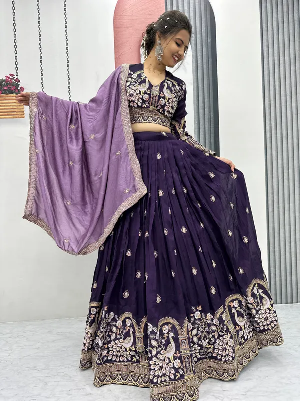 Violet_Vichitra_Silk_Lehenga_Choli_For_Women