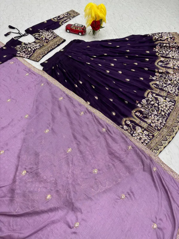 Violet_Vichitra_Silk_Lehenga_Choli_For_Women