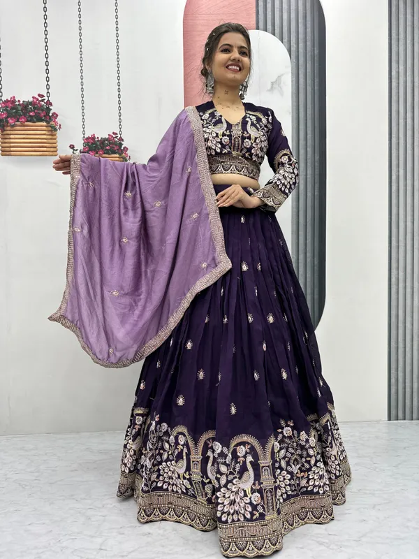 Violet_Vichitra_Silk_Lehenga_Choli_For_Women