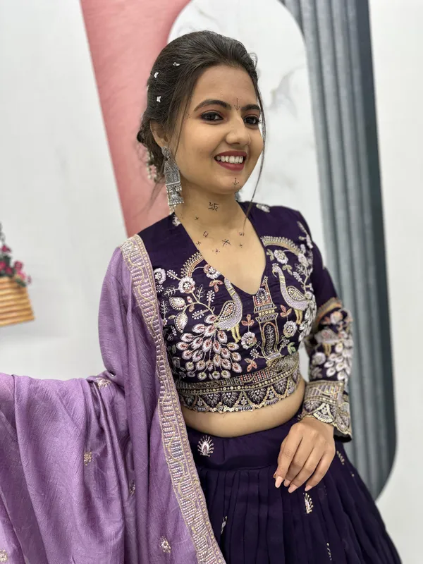 Violet_Vichitra_Silk_Lehenga_Choli_For_Women