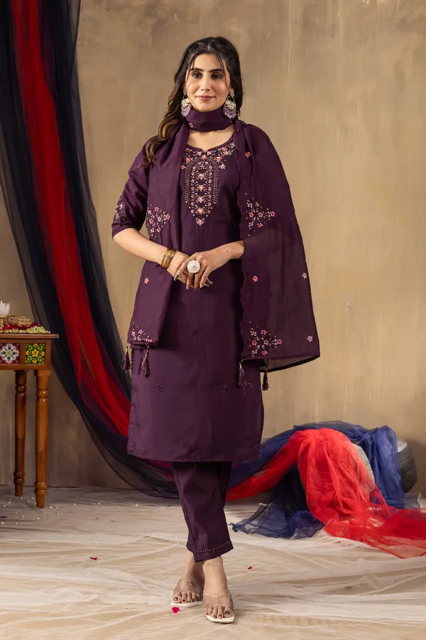 Purple_Roman_Silk_Kurta_Set_For_Women