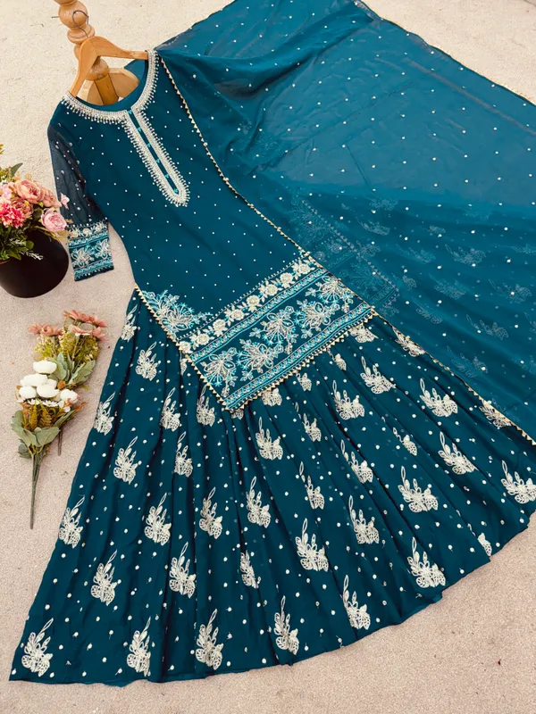 Peacock_Green_Micro_Cotton_Kurta_Set_For_Women