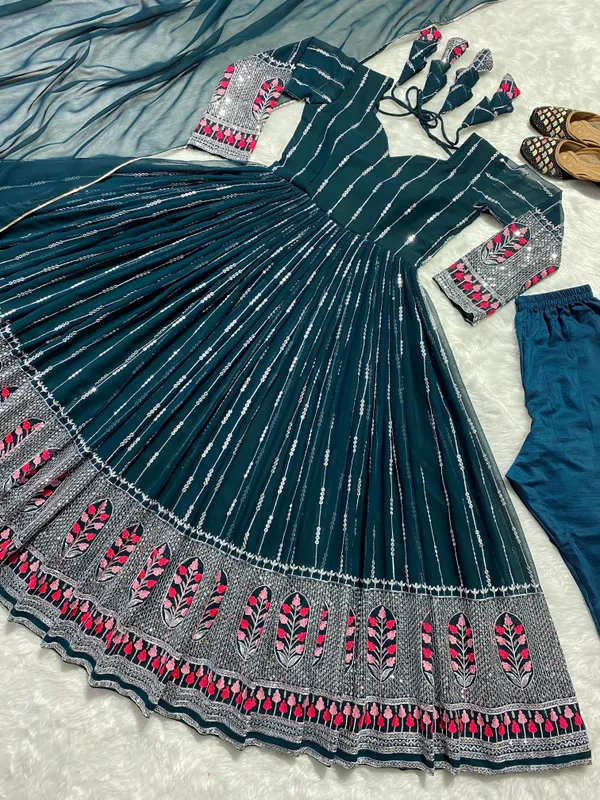 Blue_Georgette__Gown_For_Women
