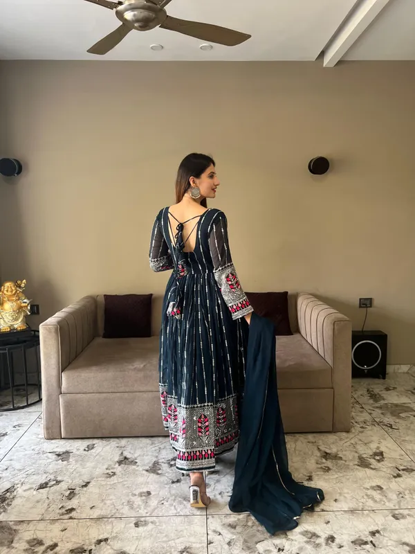 Blue_Georgette__Gown_For_Women
