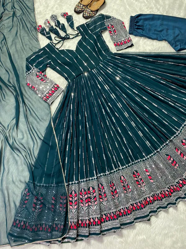 Blue_Georgette__Gown_For_Women