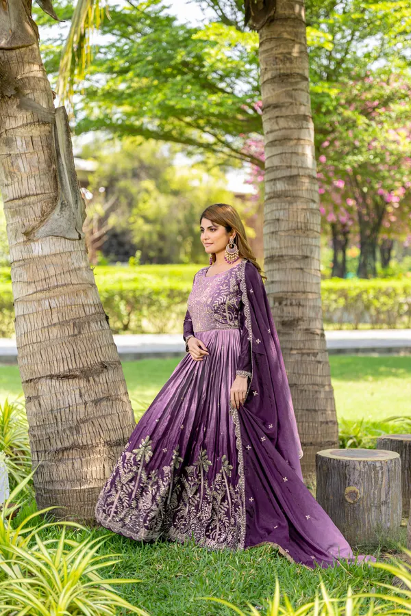 Purple_Chinon_Sequence_Embroidery_Work_Gown