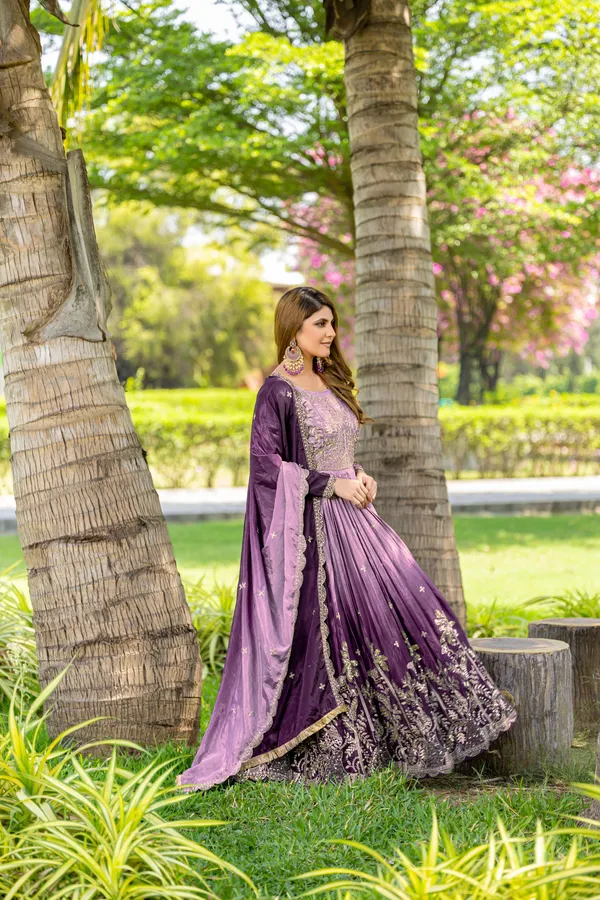 Purple_Chinon_Sequence_Embroidery_Work_Gown