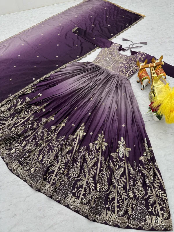 Purple_Chinon_Sequence_Embroidery_Work_Gown