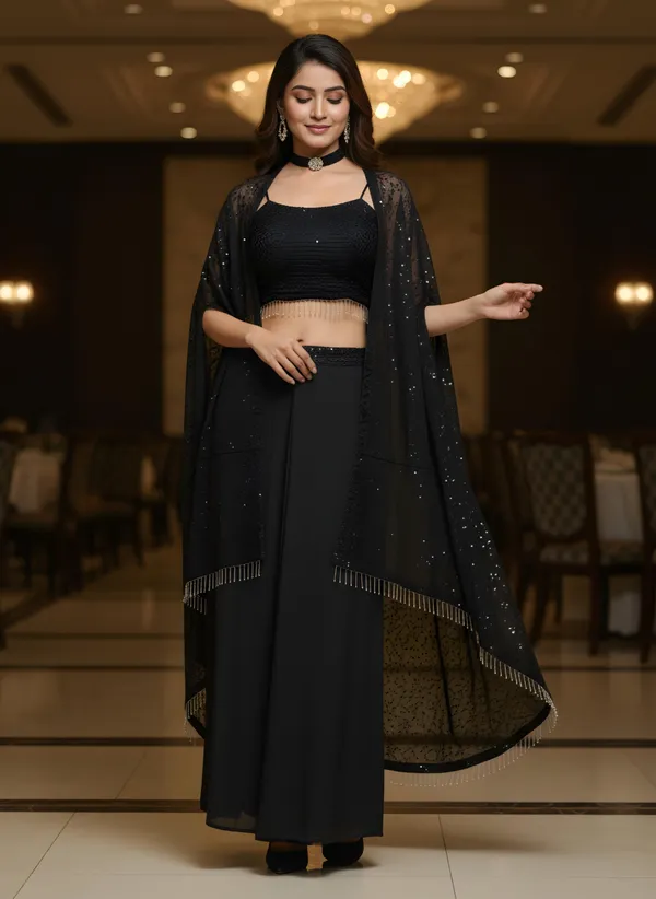 Black_Rangoli_Silk_Kurta_Set_For_Women