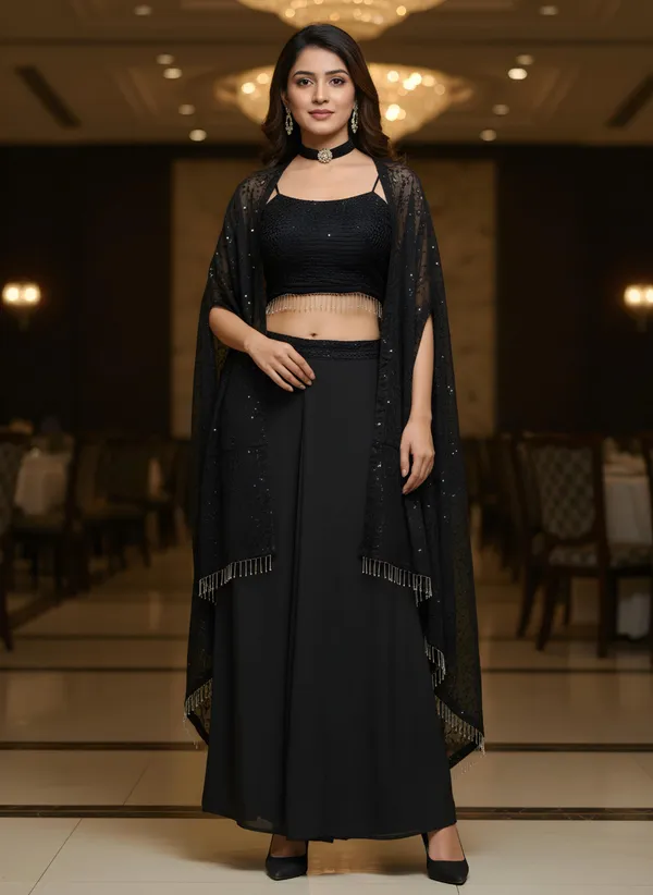 Black_Rangoli_Silk_Kurta_Set_For_Women