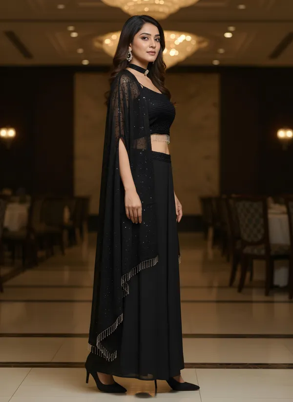 Black_Rangoli_Silk_Kurta_Set_For_Women