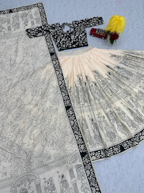 Off_White_&_Black_Micro_Cotton_Lehenga_Choli_For_Women