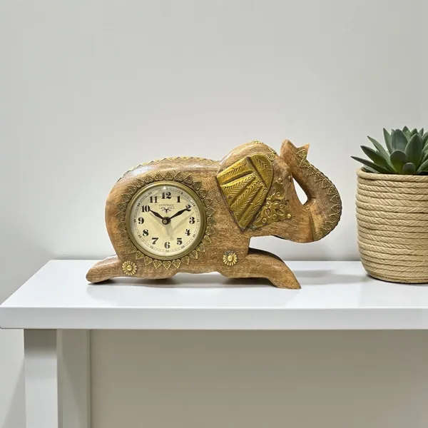 Multicolor_Wood,Wooden_Table_Elephant_Clock