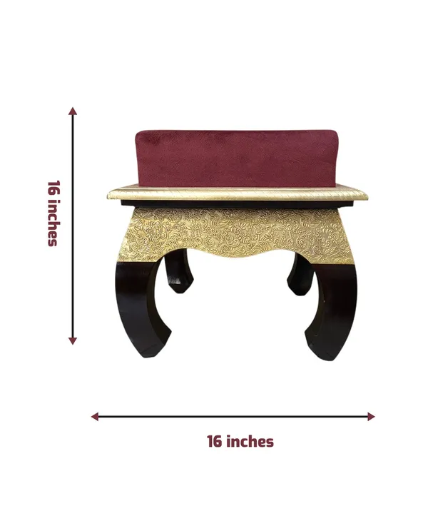 Multicolor_Wooden_Brass,Wooden_Stool_Brass_Sheet_&_Cushon