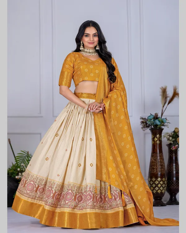 Yellow_Art_Silk_&_Silk_Blend_Embroidered_&__Floral_Print_&_Geometric_Print_&_Digital_Print_Lehenga_Choli_For_Women