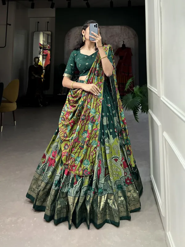 Green_Art_Silk_&_Silk_Blend_Embroidered_&__Floral_Print_&_Geometric_Print_&_Digital_Print_Lehenga_Choli_For_Women