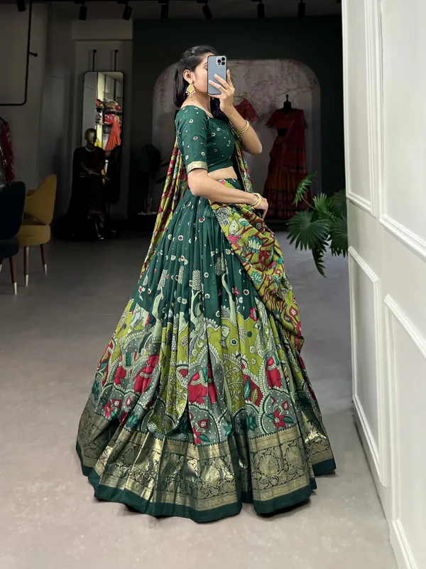 Green_Art_Silk_&_Silk_Blend_Embroidered_&__Floral_Print_&_Geometric_Print_&_Digital_Print_Lehenga_Choli_For_Women