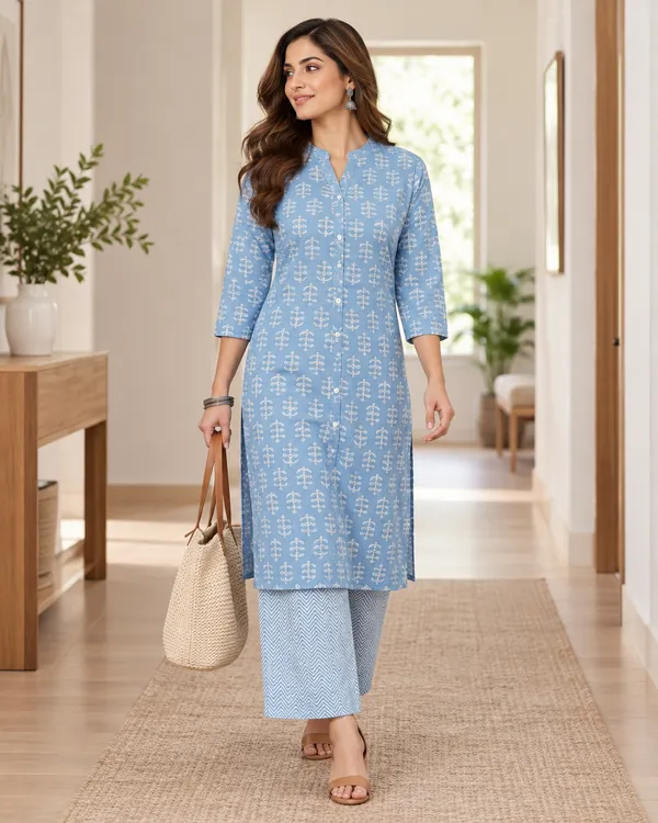 100%_Cotton_Light_Blue_Co-Ord_Set,_Designer_Printed_for_Festive,_Office,_Daily_Wear