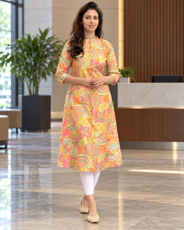 100%_Cotton_Yellow_Co-Ord_Set,_Designer_Printed_for_Festive,_Office,_Daily_Wear