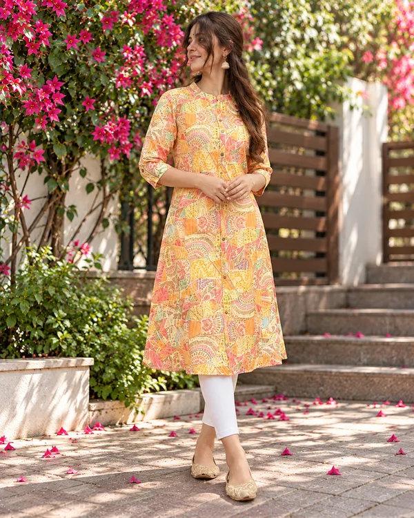 100%_Cotton_Yellow_Co-Ord_Set,_Designer_Printed_for_Festive,_Office,_Daily_Wear